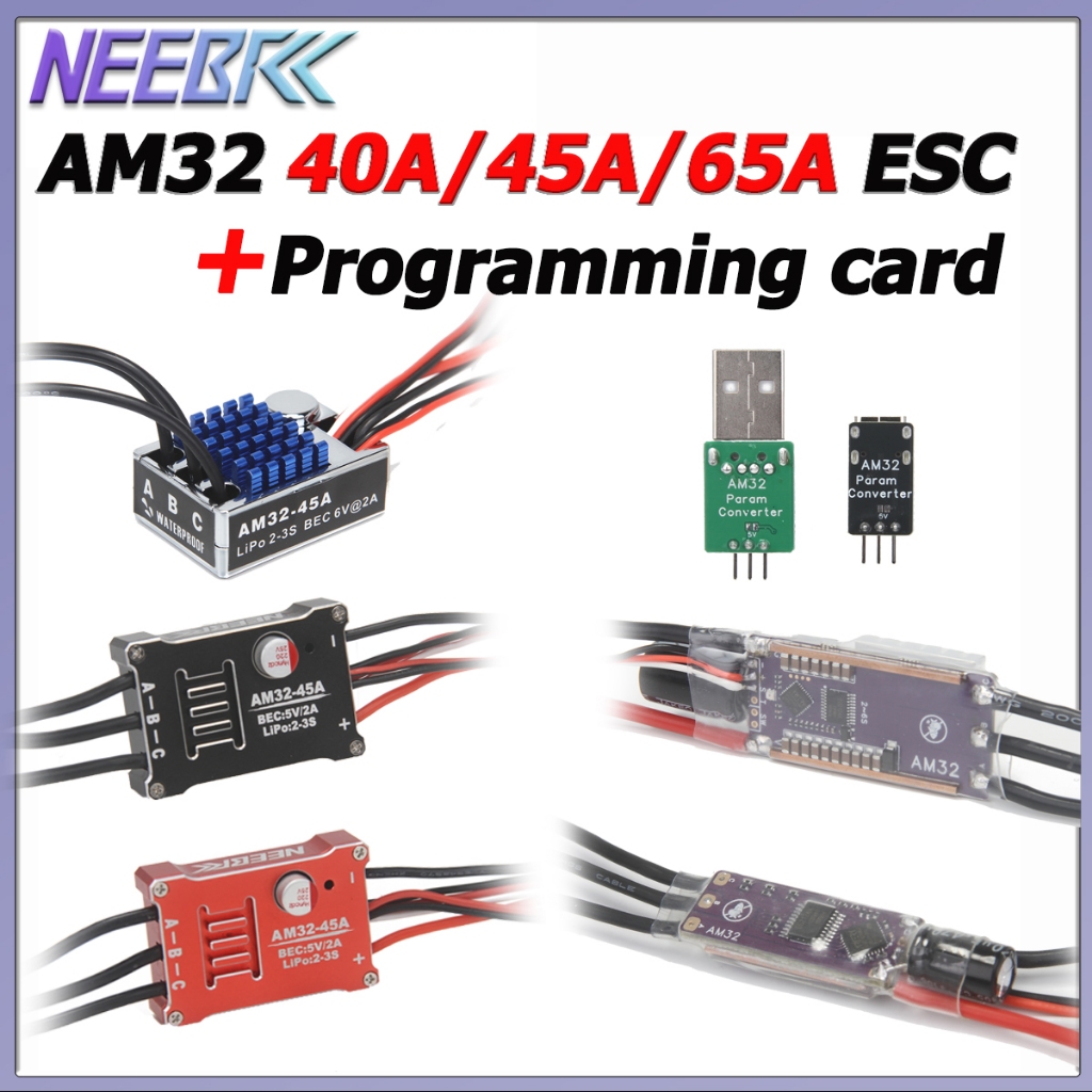 NEEBRC AM32 45A Không Chổi Than ESC 40A 65A 32bit Mini ESC Lập Trình BEC Bộ Chuyển Đổi Ký Túc Xá Bộ 