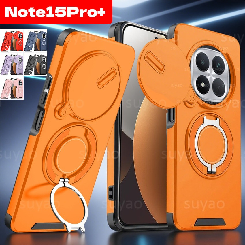 Dành Cho Redmi Note 15 Pro Plus ProPlus 14 2025 Vỏ Điện Thoại Giáp Nhẫn Đứng Vỏ Bảo Vệ Ống Kính Từ Tính Note15Pro + Note15Pro Note15 Ốp Lưng Chống Sốc