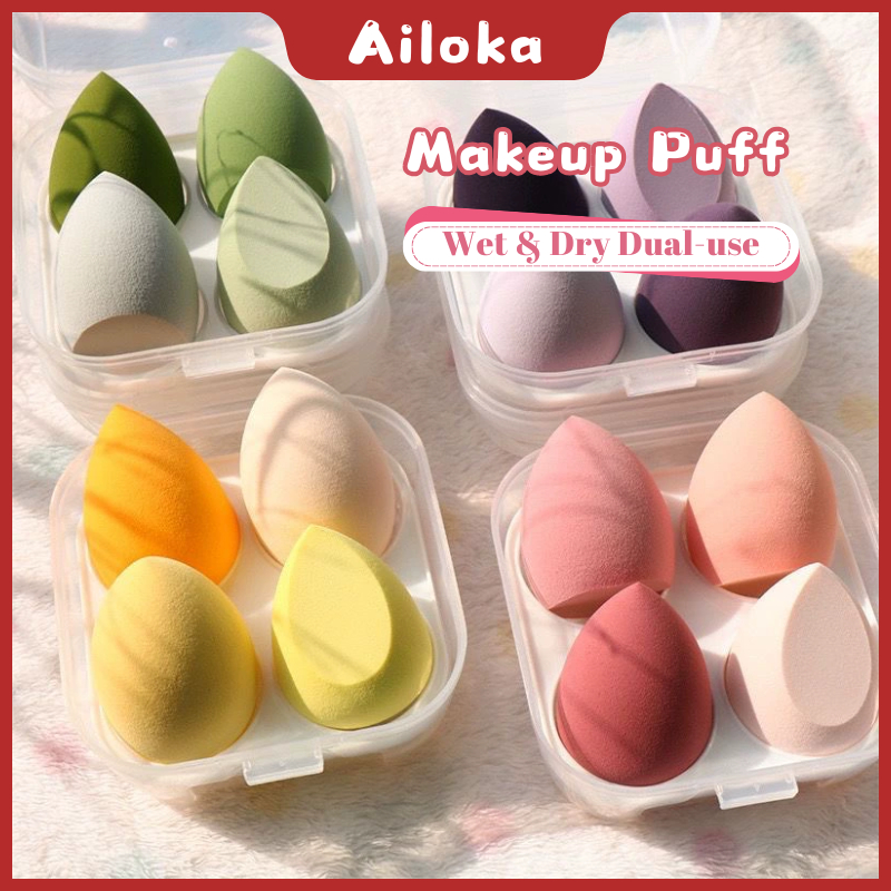 4pcs Makeup Sponge Powder Puff Dry and Wet Combined Beauty Cosmetic Ball Foundation Powder Puff Beve