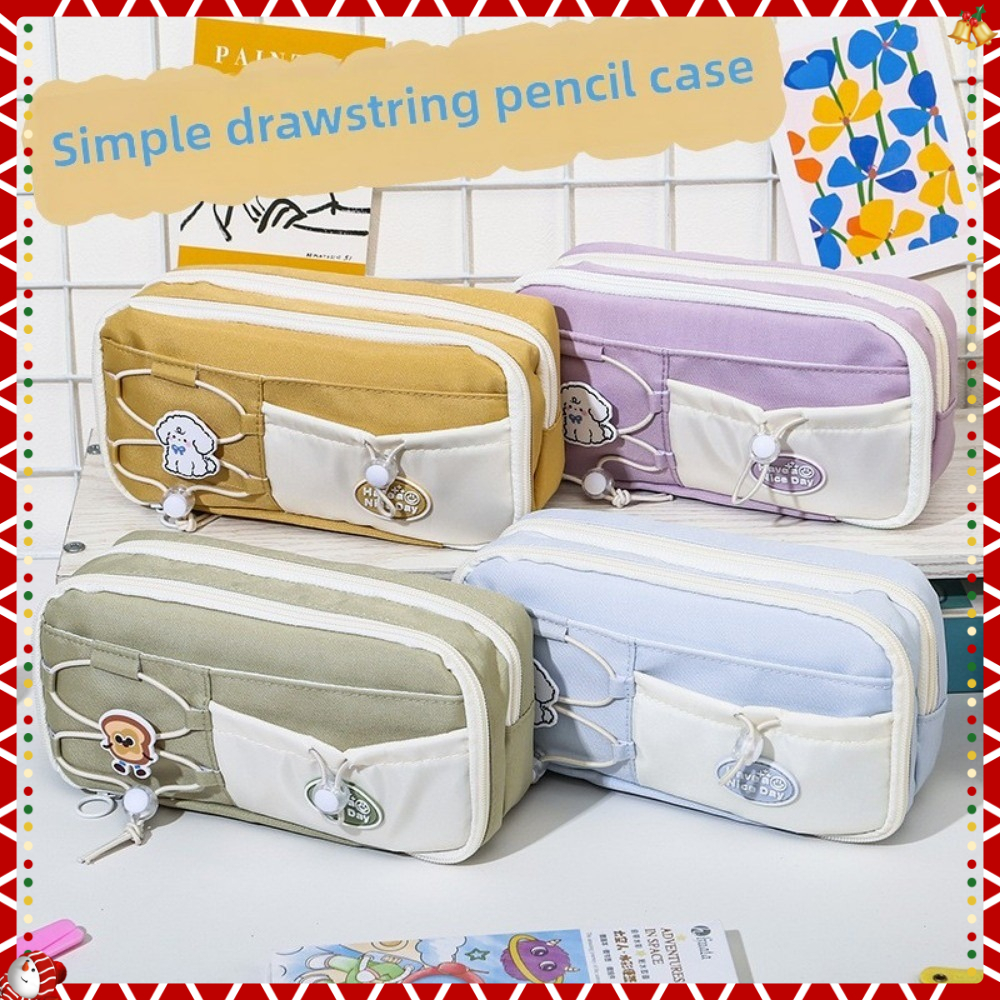 Hộp đựng bút chì Hàn Quốc Dây rút Hộp bút chì Túi đựng văn phòng phẩm nhiều lớp Dung tích lớn Hộp đự