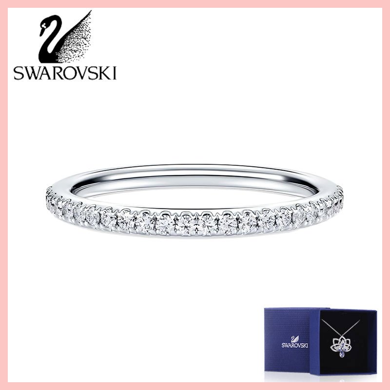 Nhẫn eternity nữ với pha lê và kim cương lab-grown, tổng trọng lượng 0,2 carat, vàng 18K