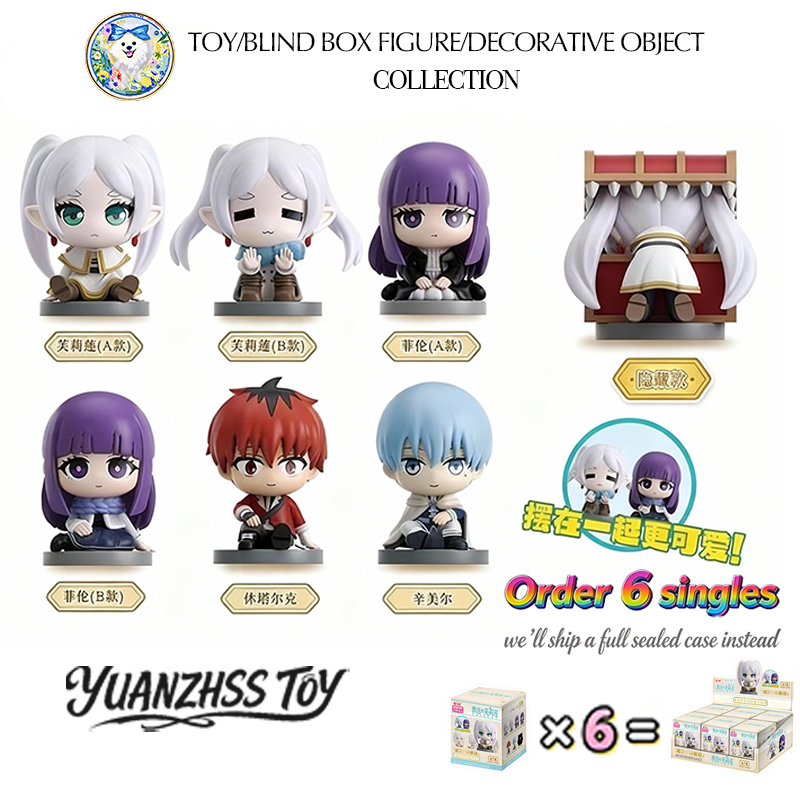 Chính thức Sousou no Frieren Sit Series Blind Box - 6 + 1 Hidden Vinyl Anime Hình Sưu Tập Búp Bê Bộ 