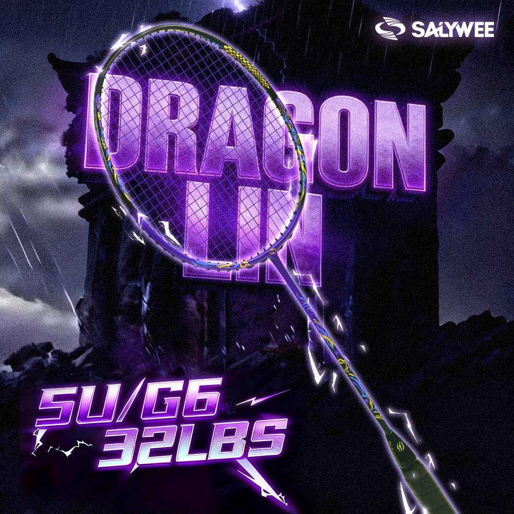 Vợt Cầu Lông SALYWEE DRAGON LIN T1100 3D 5U G6 - Sợi Carbon, Trục Phục Hồi Cao, Giá Đỡ Siêu Nhẹ