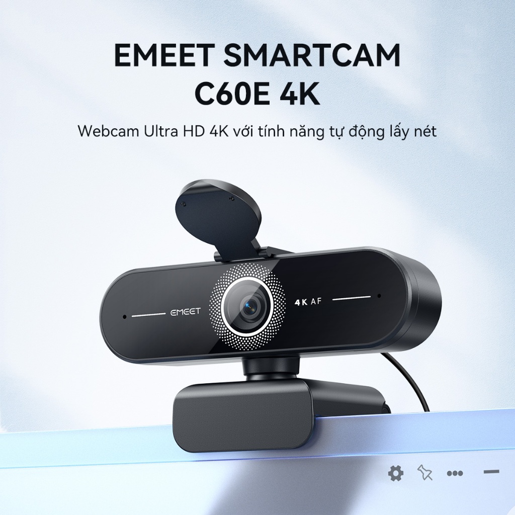 [EMEET] Webcam 4K Ultra HD 4K Webcam có lấy nét tự động EMEET C60E 4K cho PC / Zoom / Teams / Skype