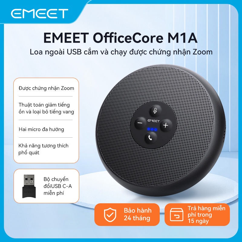 [EMEET] Hội nghị loa EMEET M1A Zoom được chứng nhận 360°Loa USB nhận giọng nói cho 5-8 người cho nhó