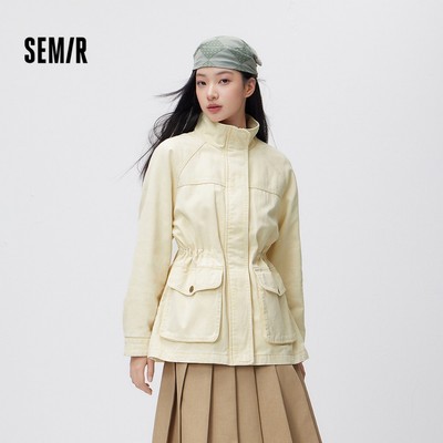Áo khoác nữ Semir 2026 thiết kế Raglan cổ điển, phù hợp mùa xuân