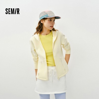 Áo khoác có mũ trùm đầu dành cho nữ, vải trơn màu, dáng slim fit, phù hợp mùa xuân 2026