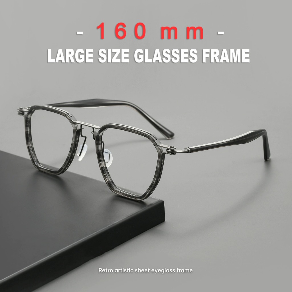Kính Mắt Vuông Retro Nam Kích Cỡ Lớn 160MM, Khung Acetate Titan Siêu Nhẹ - Mẫu Mã M-5867