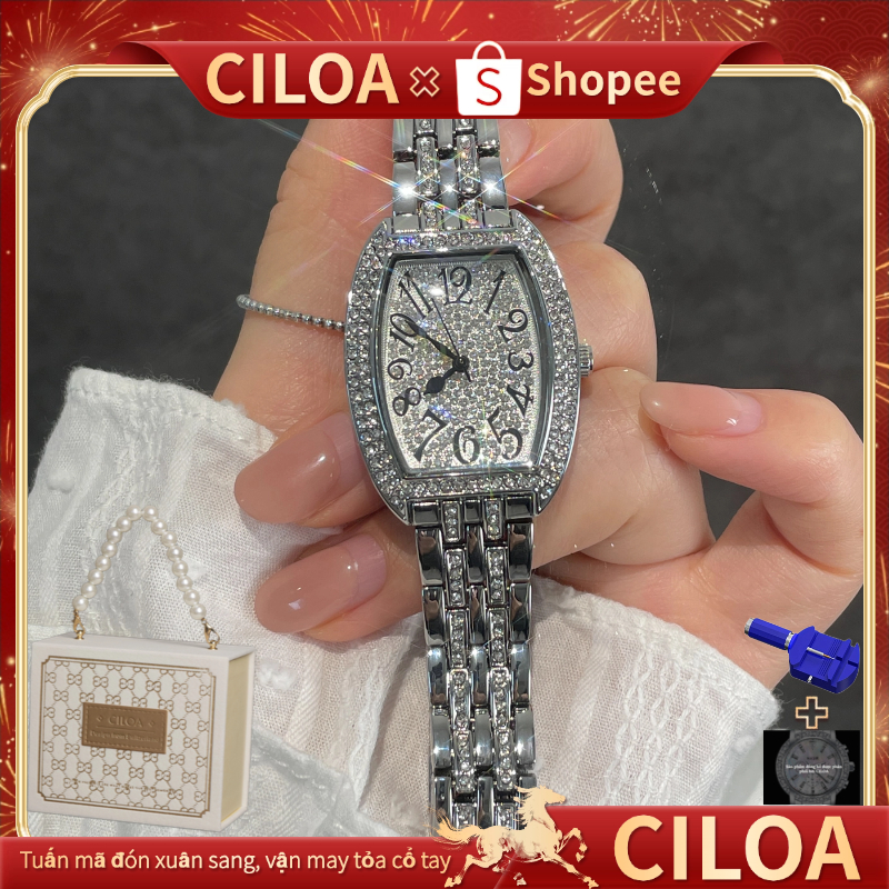 [CILOA]thời trang nữ thạch anh vòng tay sang trọng chính hãng đồng hồ đeo tay nữ đồng hồ nữ chống nước 5878a