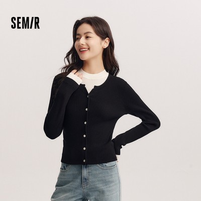 Semir Nữ Cardigan Dệt Kim Spring Slim Fit, Thiết Kế Vai Tối Giản