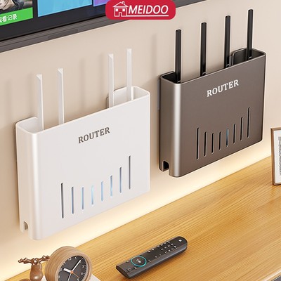 MEIDOO Giá đỡ router, làm bằng thép carbon, có thể dùng để cất giữ router và dây cáp của nó.