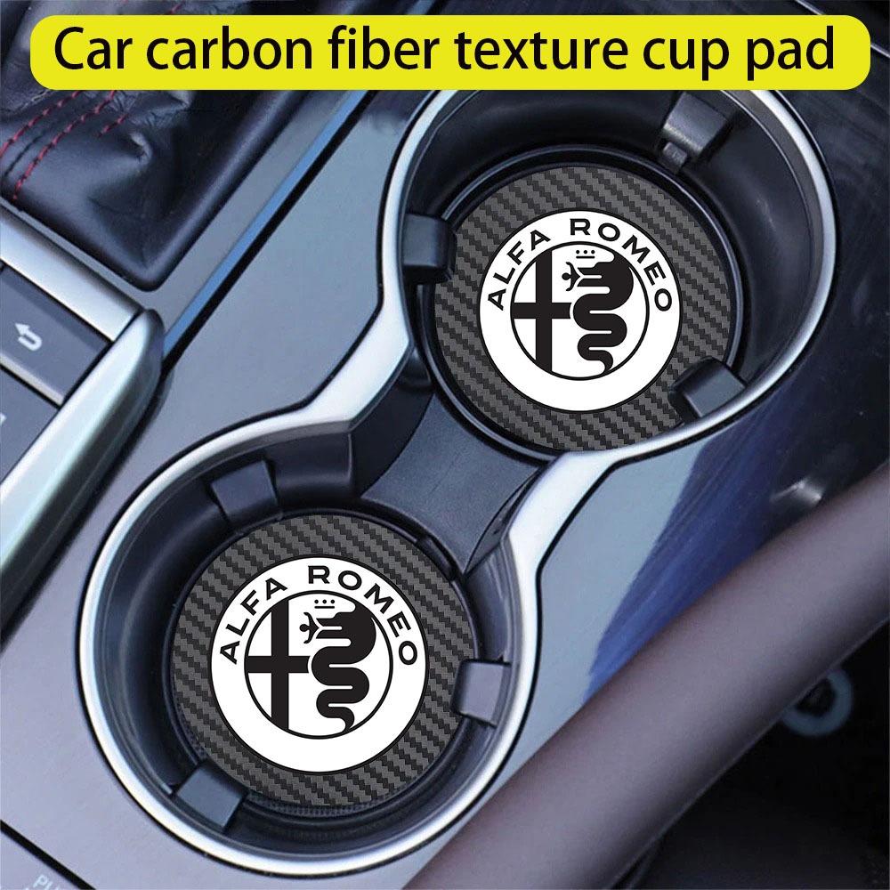 2 Chiếc Ô Tô Cốc Giá Đỡ Miếng Lót Sợi carbon Hạt Da Chống Trơn Trượt Cốc Nước Khe Cắm Miếng Lót Cho 