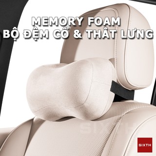 Memory Foam Gối tựa đầu trên xe ô tô Gối cổ ô tô Cao Su Non Gối tựa lưng ô tô Đệm lưng ô tô Bộ tựa đầu và lưng ô tô tự chống mỏi và cổ dành cho xe hơi Cho Mọi Dòng Ô Tô Xe Hơi