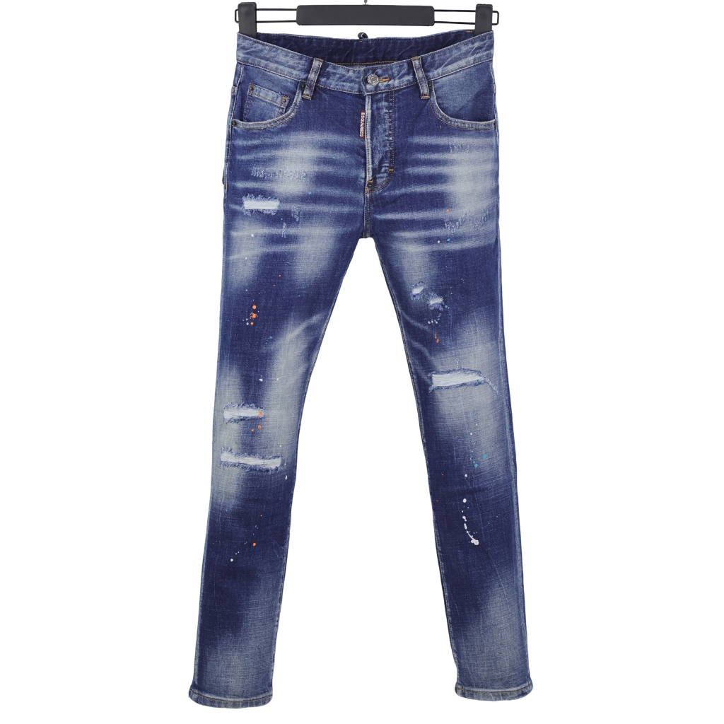 6022 Bốn Mùa Phong Cách Mới DSQUARED2 Jeans Nam Xanh Dương