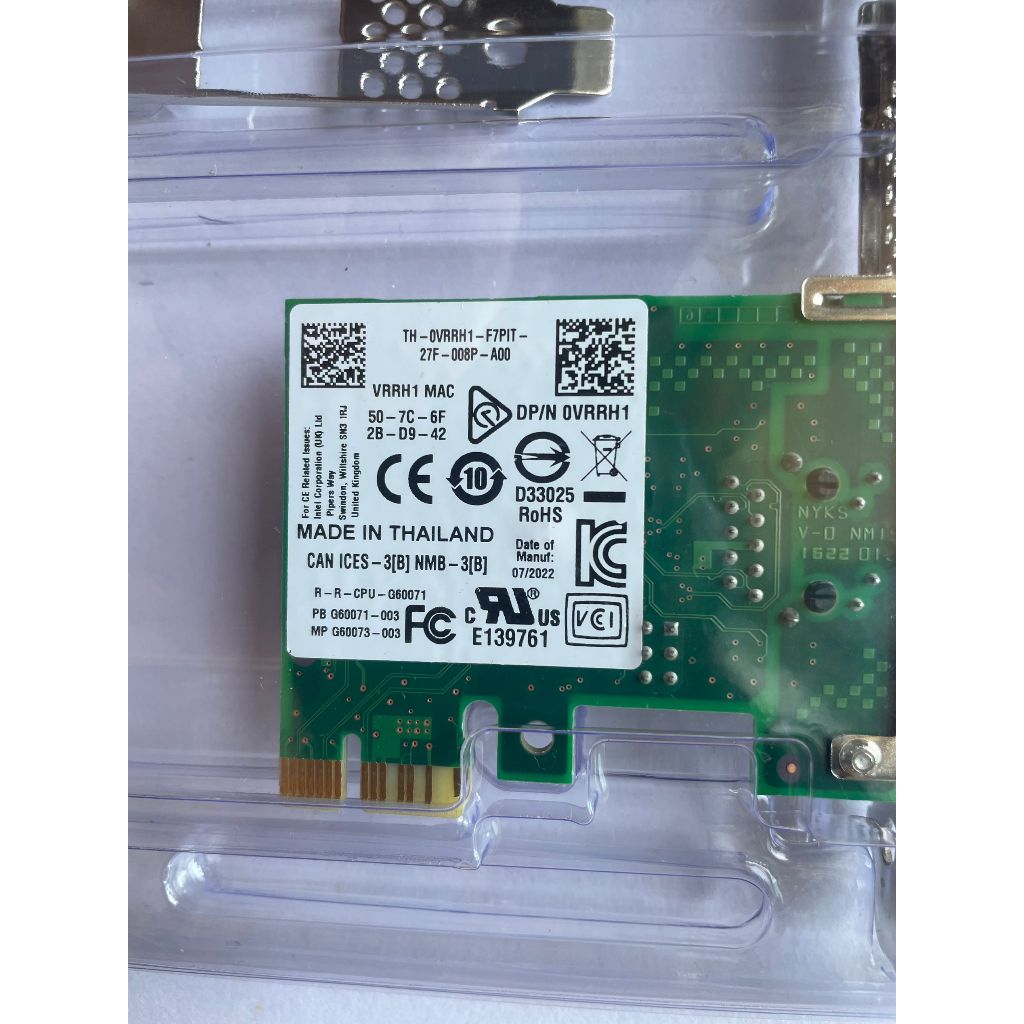 [Sẵn sàng] intel Phong cách mới i210-t1 Phiên bản DELL Cổng đơn Thẻ mạng 1G Thẻ mạng máy chủ Thẻ mạn