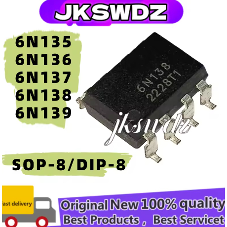 5 CÁI 100% MỚI 6N135 6N136 6N137 6N138 6N139 DIP-8 6N135S 6N136S 6N137S 6N138S 6N139S SOP-8 Optoacop