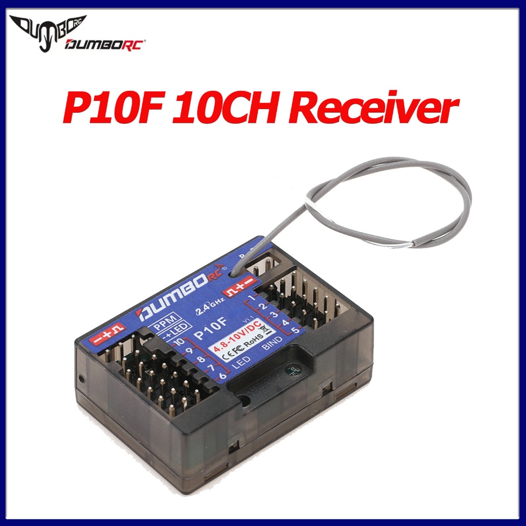 Bộ thu hồi điện áp DUMBORC P10F 10CH 4.8-10V cho máy phát DDF-350 X10P-350 Điều khiển từ xa RC Xe th