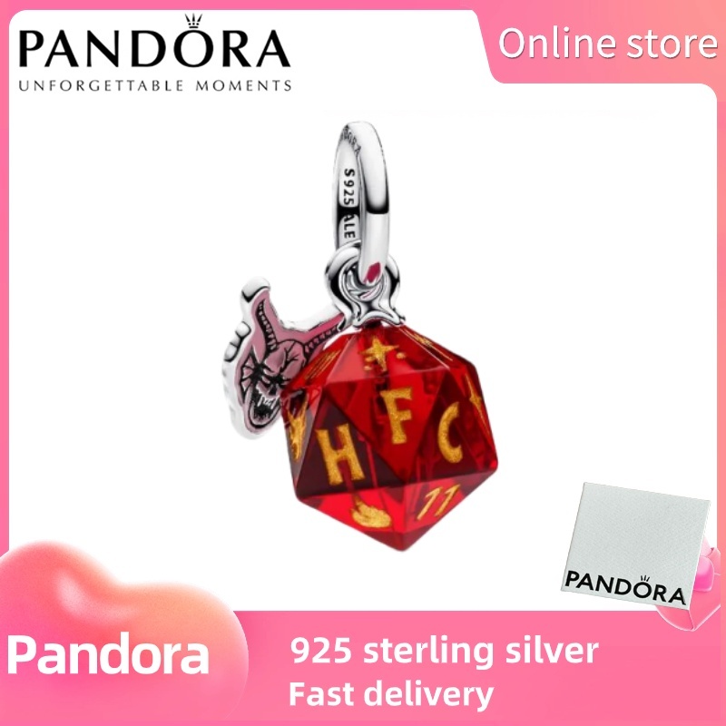 100% S925 Bạc Panjia Trang sứcStranger Things Hellfire Club Dice Dangle Charm