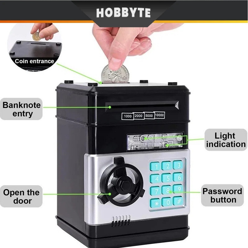 Điện Tử Heo Đất Mật Khẩu Hộp Tiền Đồng Tiền Hộp Tiết Kiệm ATM Ngân Hàng Hộp An Toàn Tabung Atm Máy