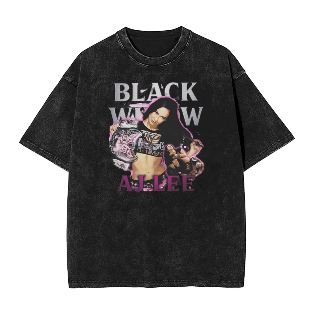 AJ Lee Black Widow Áo Thun Cotton In Hình, Thiết Kế Vui Nhộn Cho Nam và Nữ