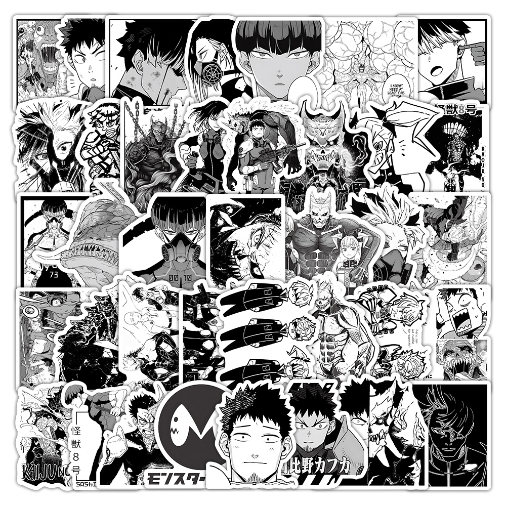 53 CÁI Kaiju No. 8 Miếng Dán Cho Trẻ Em Nhật Bản Manga Anime Laptop Notebook Hoạt Hình PVC Chống Thấ