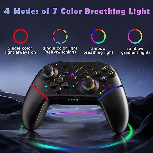 Tay cầm chơi game hiệu ứng ánh sáng chói RGB Hỗ trợ ios Máy tính Android PCwitch Tay cầm máy tính