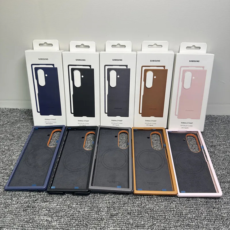 Bao Da Chính Hãng Từ Tính Cho Samsung Galaxy Z Fold 7 5G Slim Phone Cover Fold7 Sạc Không Dây Mặt Sa