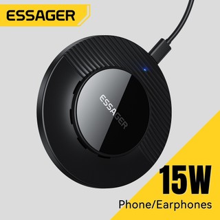 Essager Điện thoại / Tai nghe 2 trong 1 Bộ sạc không dây để bàn Chip thông minh nâng cấp để sạc nhiệt độ thấp