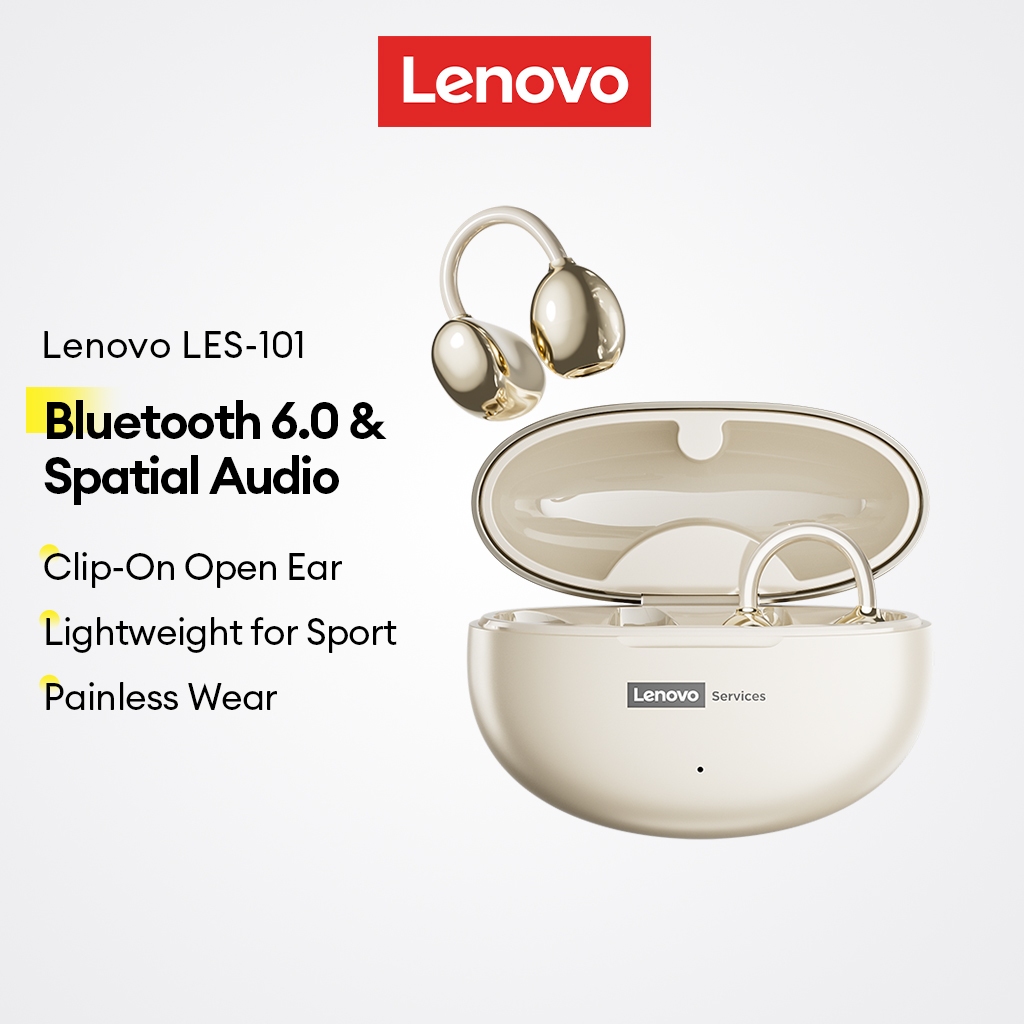 Tai nghe Bluetooth Lenovo LES-101 Tai nghe không dây Kẹp tai mở có Bluetooth V6.0 và Âm thanh không gian HiFi plus Nhẹ cho thể thao | BigBuy360 - bigbuy360.vn