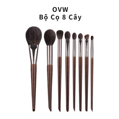 【OVW】Bộ Cọ Trang Điểm 8 Cây Lông Mềm Mịn Bám Phấn Tốt, Thân Ghỗ Cầm Chắc Tay