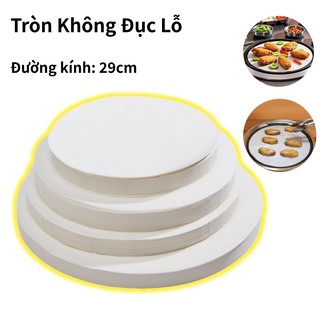 500 Tờ Tròn Không Đục Lỗ, 29cm Giấy Nến Trường Xuân，Giấy Nến Chống Dính Hai Mặt， Giấy Lót Chảo Đá