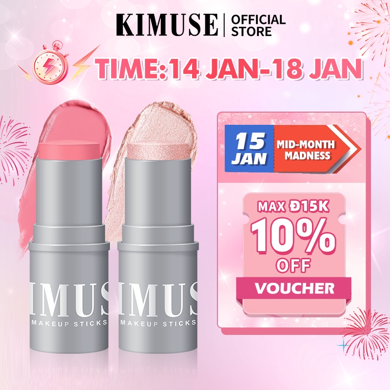 Thỏi Phấn Má Hồng Và Tạo Khối KIMUSE Chống Thấm Nước Không Gây Khó Chịu Với 6 Màu Lựa Chọn
