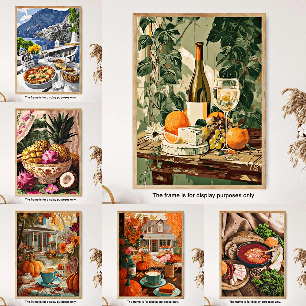 Thời gian ngon / Sơn theo số / Nghệ thuật treo tường / Tranh vải / Trang trí phòng khách / Trang trí