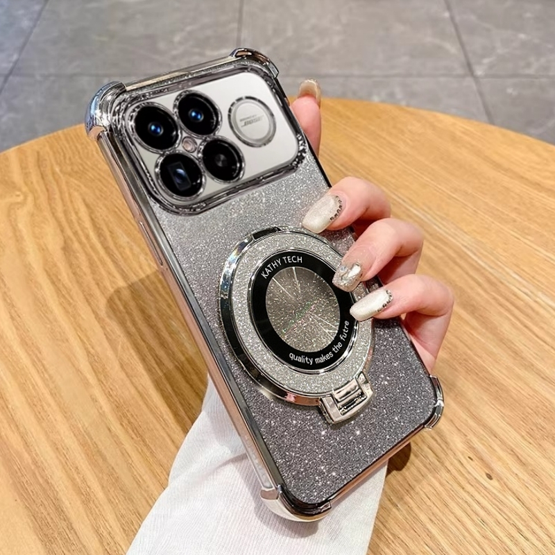 Túi Khí Sáng Bóng Từ Giá Đỡ Ốp Lưng Điện Thoại Xiaomi Poco F8 Pro F8 Ultra F3 F4 F5 Pro F6 Pro F7 Pr