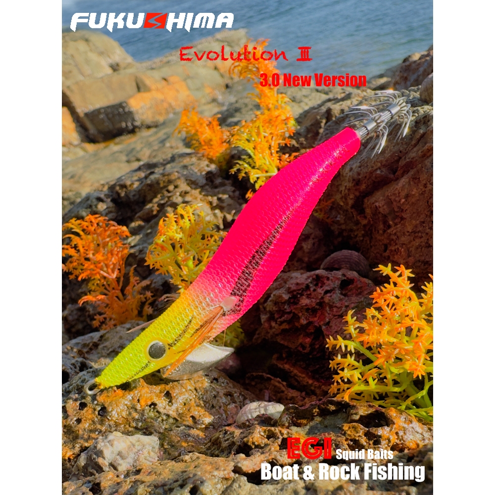 FUKUSHIMA III 30 MÓC SQUID GỖ SHRIMP BAIT GLOW BODY UV REACTIVE COLOR SHARP HOOKS CUTTLEFISH LURE FI