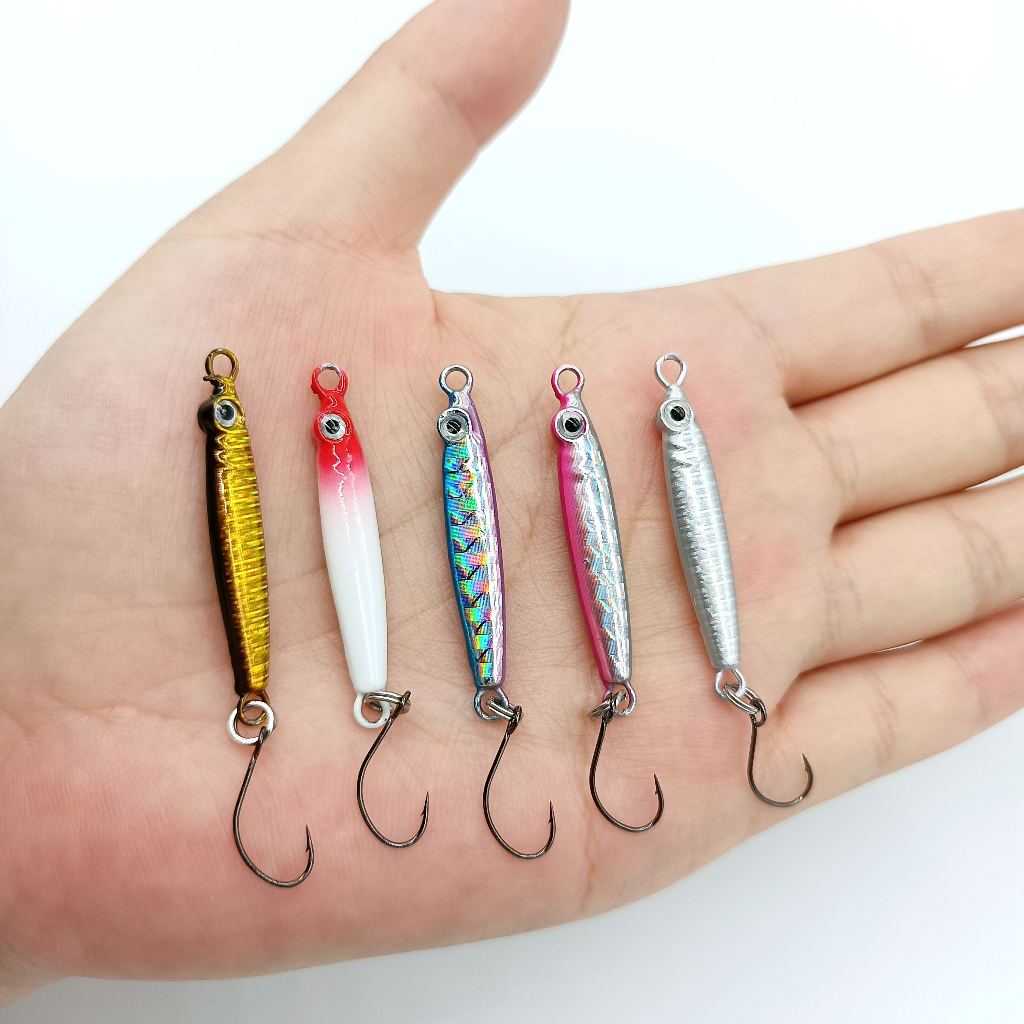 DUODUOYU 1 Chiếc Mini Jig Mồi Câu Cá 3g / 5g Cá Nhỏ Móc Đơn Jig Dòng Cá Hồi Mồi Isca Nhân Tạo Mồi Câ