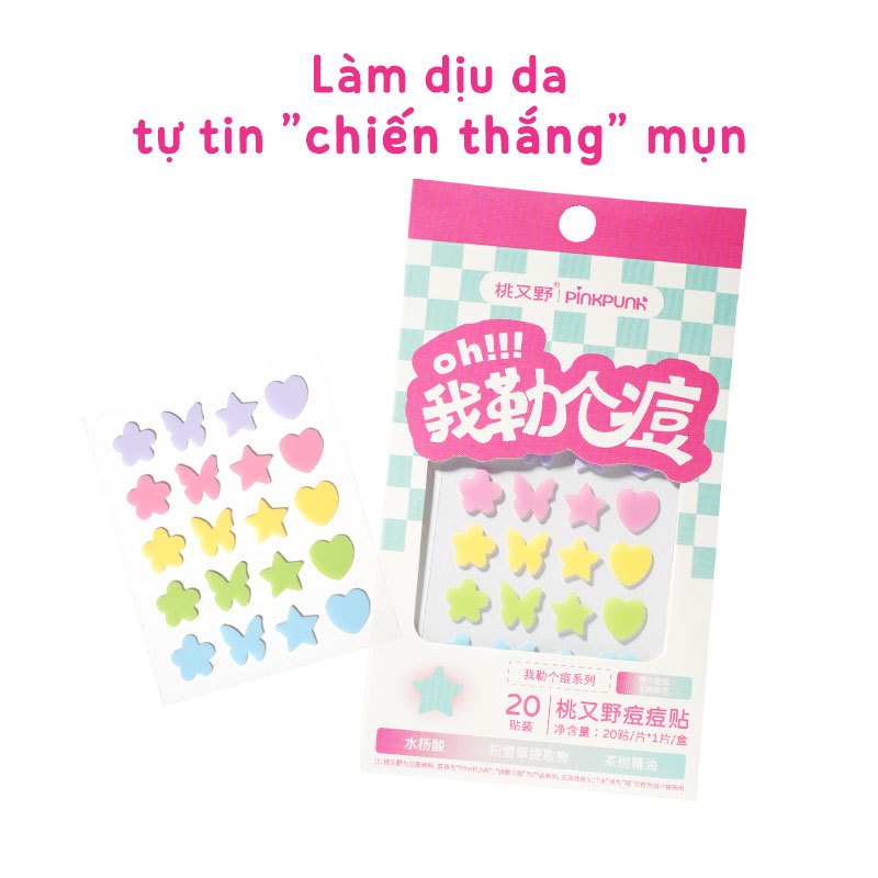Cute Miếng Dán Mụn BHA Tái PinkPunk Tạo Chăm Sóc Làn Da Ngày Đêm | BigBuy360 - bigbuy360.vn