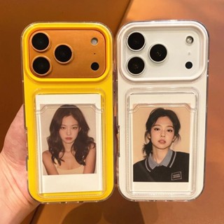 Sang Trọng 2in1 Khe Cắm Thẻ Ảnh Túi Trong Suốt Cho iPhone 17 Air 11 12 13 14 15 16 Pro Max Plus Màu Kẹo Mềm Chống Sốc Silicon Ốp điện thoại Ốp điện thoại Bao Da Vỏ Điện Thoại Ngắn Thẻ Ảnh Màu Sắc Tươi Chống trầy xước camera