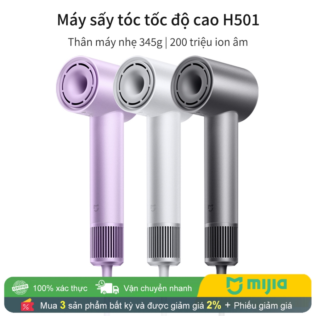 Máy sấy tóc tốc độ cao Xiaomi Mijia H501 với chăm sóc tóc Ion âm 1600W Tóc sấy nhanh