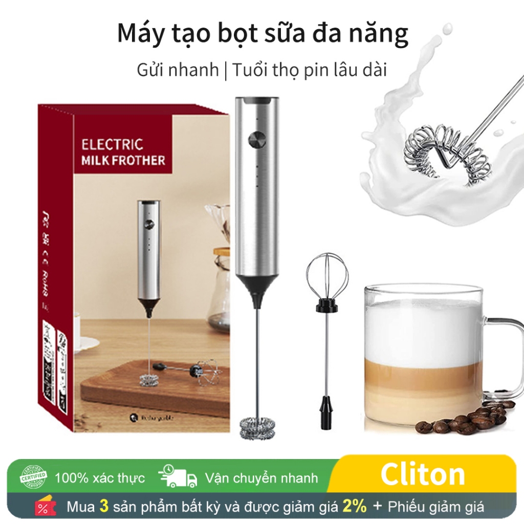 Máy tạo bọt sữa điện Cilton Máy đánh trứng cầm tay Máy tạo bọt cà phê có thể sạc lại cho cà phê, lưới, Cappuccin
