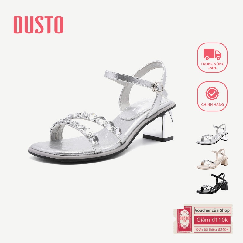 Giày Sandal Cao Gót DUSTO Nữ Gót Dày Giày Nữ DW25X0617A