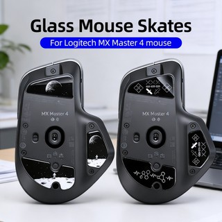 Giày trượt chuột thủy tinh cho Logitech MX Master 4 Miếng đệm chân chuột chơi game không dây mượt mà Bền 2.5D Phụ kiện chuột cạnh cong