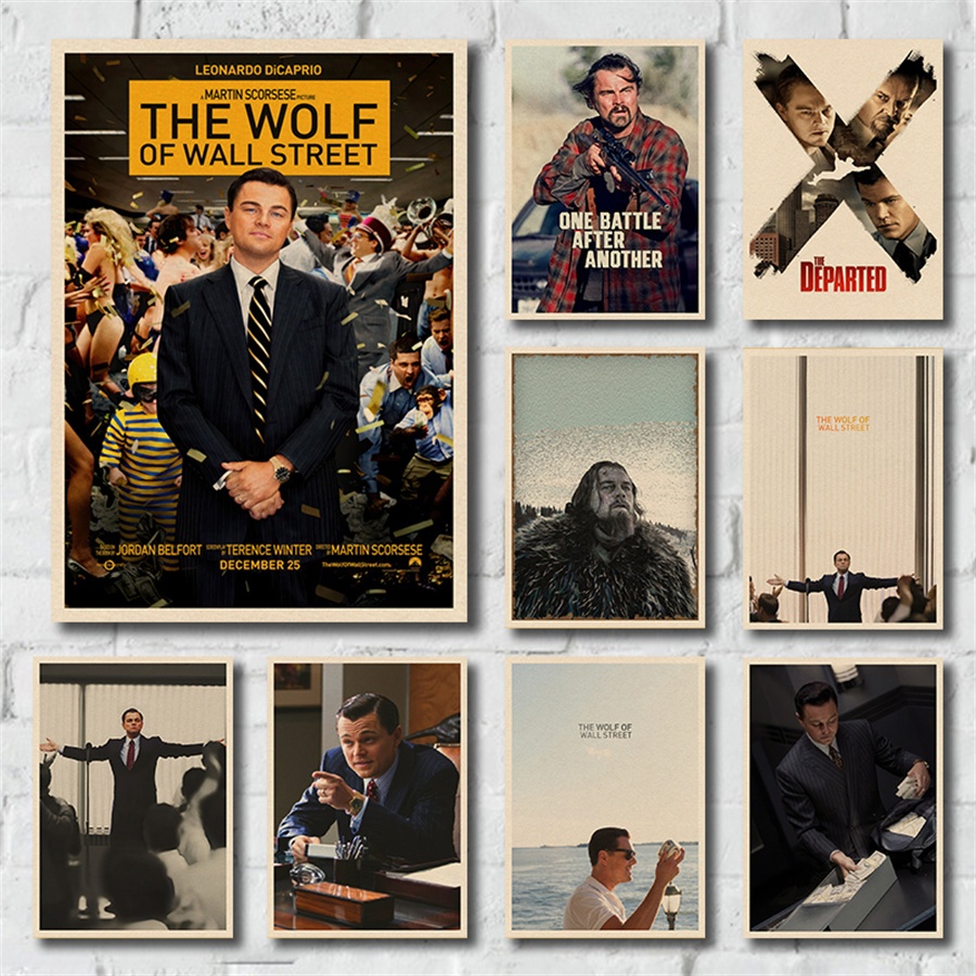 Leonardo DiCaprio Tranh Poster Retro Giấy Kraft Ký Túc Xá Phòng Treo Tường Nghệ Thuật Trang Trí Nhà 