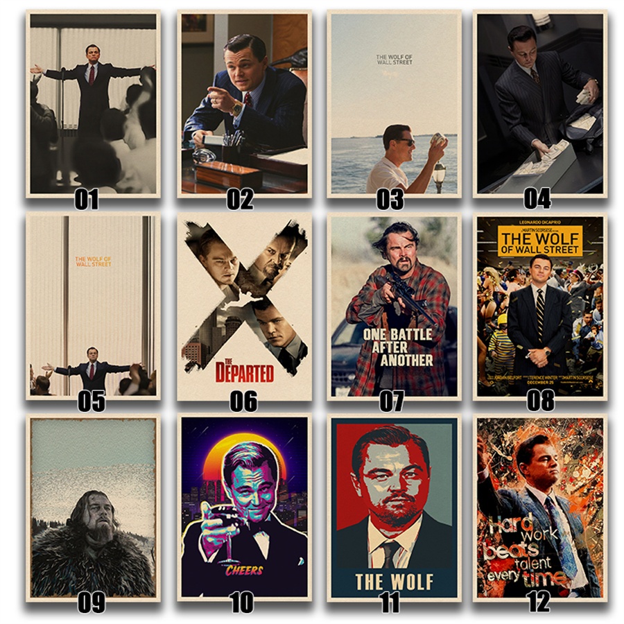 Leonardo DiCaprio Tranh Poster Retro Giấy Kraft Ký Túc Xá Phòng Treo Tường Nghệ Thuật Trang Trí Nhà 