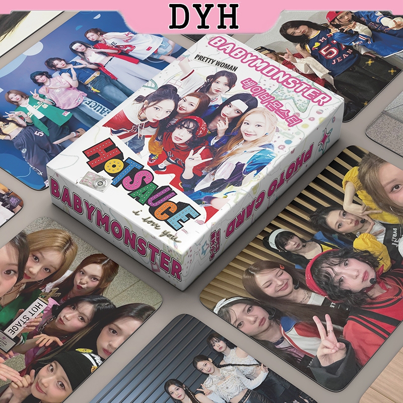 50 Cái / hộp Thẻ Laser BABYMONSTER Photocards ASA RAMI AHYEON RORA RUKA CHIQUITA PHARITA Thẻ LOMO ba