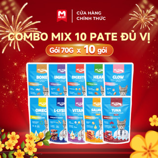 Pate Dinh Dưỡng Mrvet Mix 10 Gói 70G Hỗ Trợ Tim Mạch, Tiêu Hóa, Chăm Sóc Da Lông Và Tăng Đề Kháng