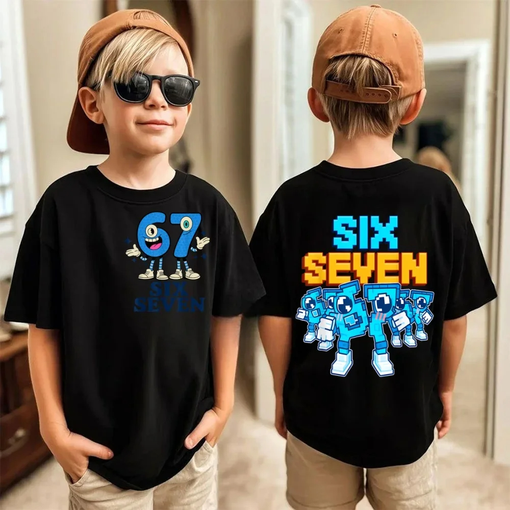 Mùa Hè 67 Sáu Bảy Ngộ nghĩnh Ý Brainrot Thời Trang Tung Sahur Áo Thun Trẻ Em Y2k Tee Mới Lạ Game Thủ