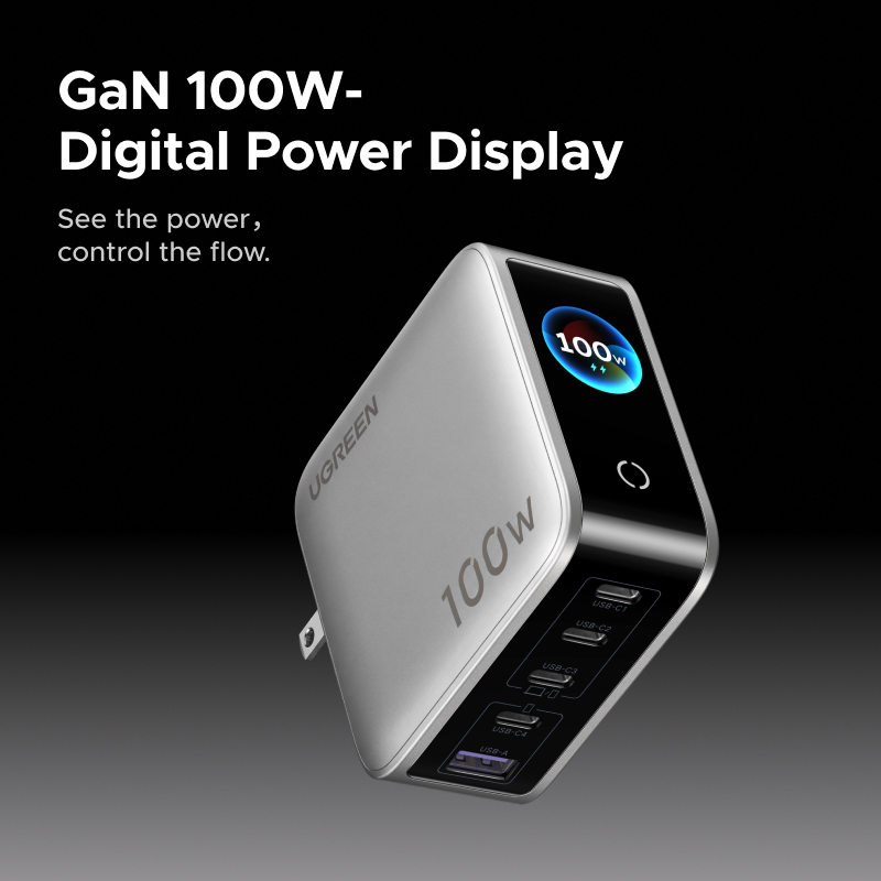 Bộ sạc GaN 5 cổng UGREEN 100W (USB-C * 4 / USB-A * 1), Bộ sạc nhanh cho Iphone / Samsung / Máy tính / Ipad | BigBuy360 - bigbuy360.vn