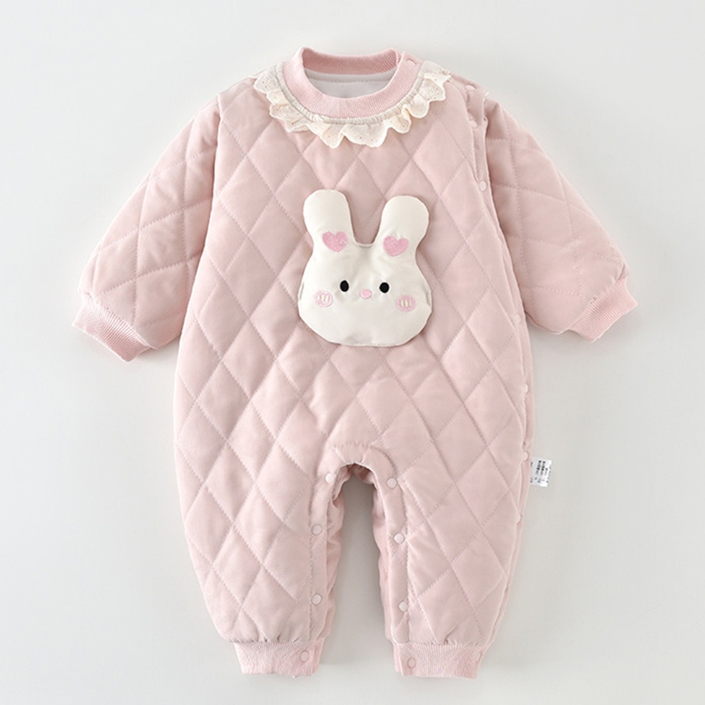 Quần Áo Bé Gái Quilted Ấm Áp Dễ Thương Cho Bé Mùa Đông Áo liền quần Màu Hồng Công Chúa Sinh Nhật 1 T