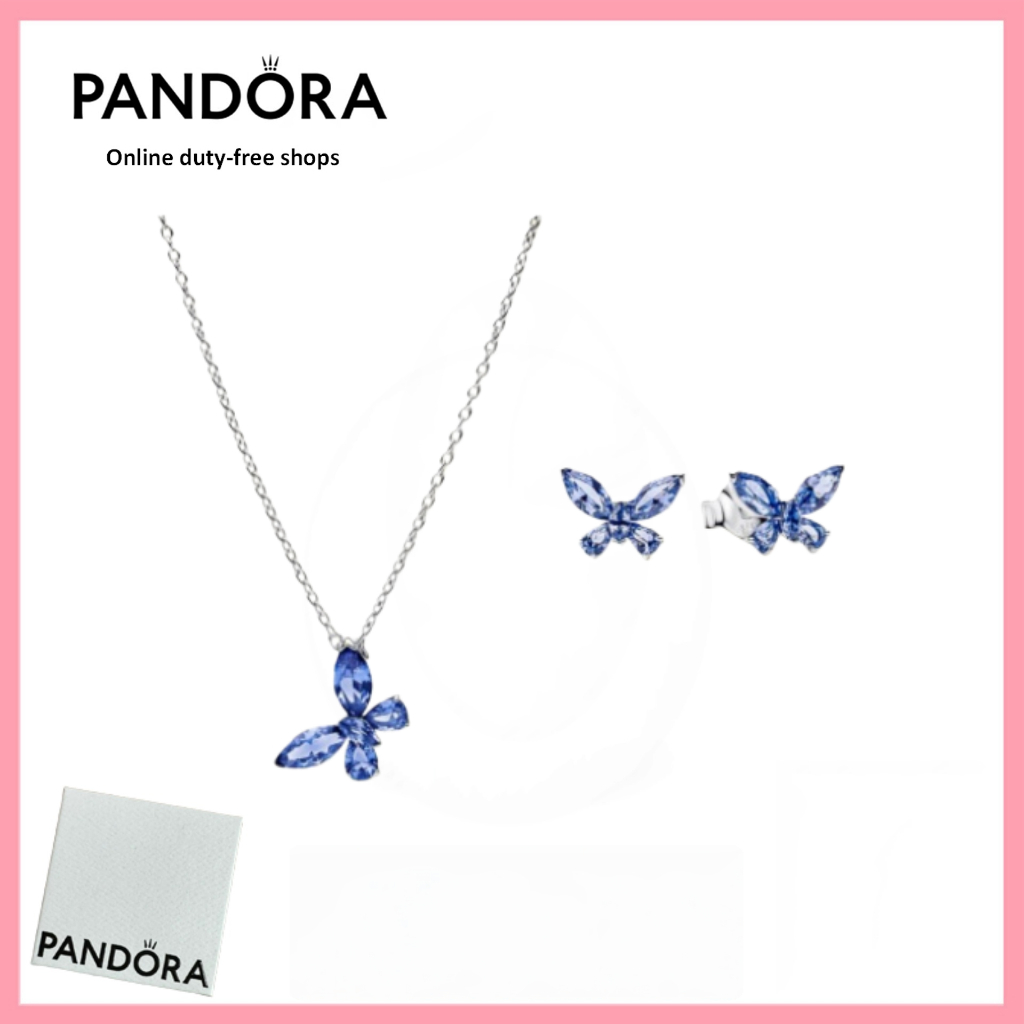 Trang sức bạc S925 mới, Bộ quà tặng bướm xanh Padora